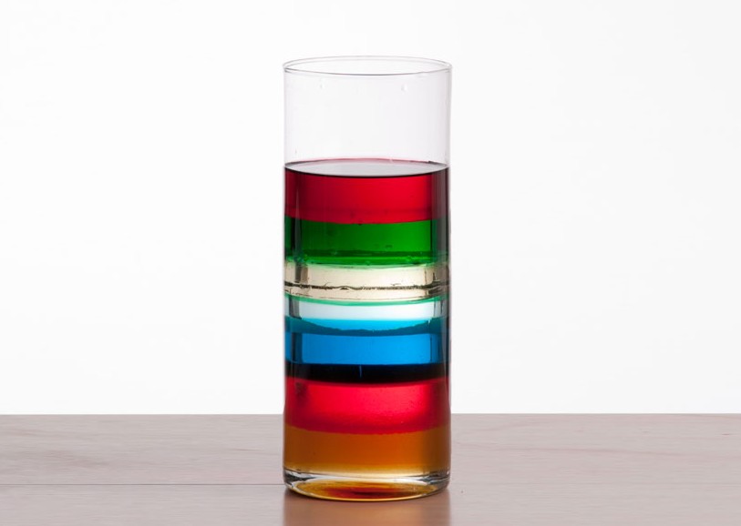 7 layer density column 7 layer density column density column what is densitywe will be working with many different liquids each of the liquids has a different, characteristic densityone way to think about density is how thick or heavy an object is the liquids with lighter densities will float the liquids with heavier densities will drop to the bottom you may have noticed that sometimes, liquids mix together. 7 layer density column 7 layer density column density column what is densitywe will be working with many different liquids each of the liquids has a different, characteristic densityone way to think about density is how thick or heavy an object is the liquids with lighter densities will float the liquids with heavier densities will drop to the bottom you may have noticed that sometimes, liquids mix together.